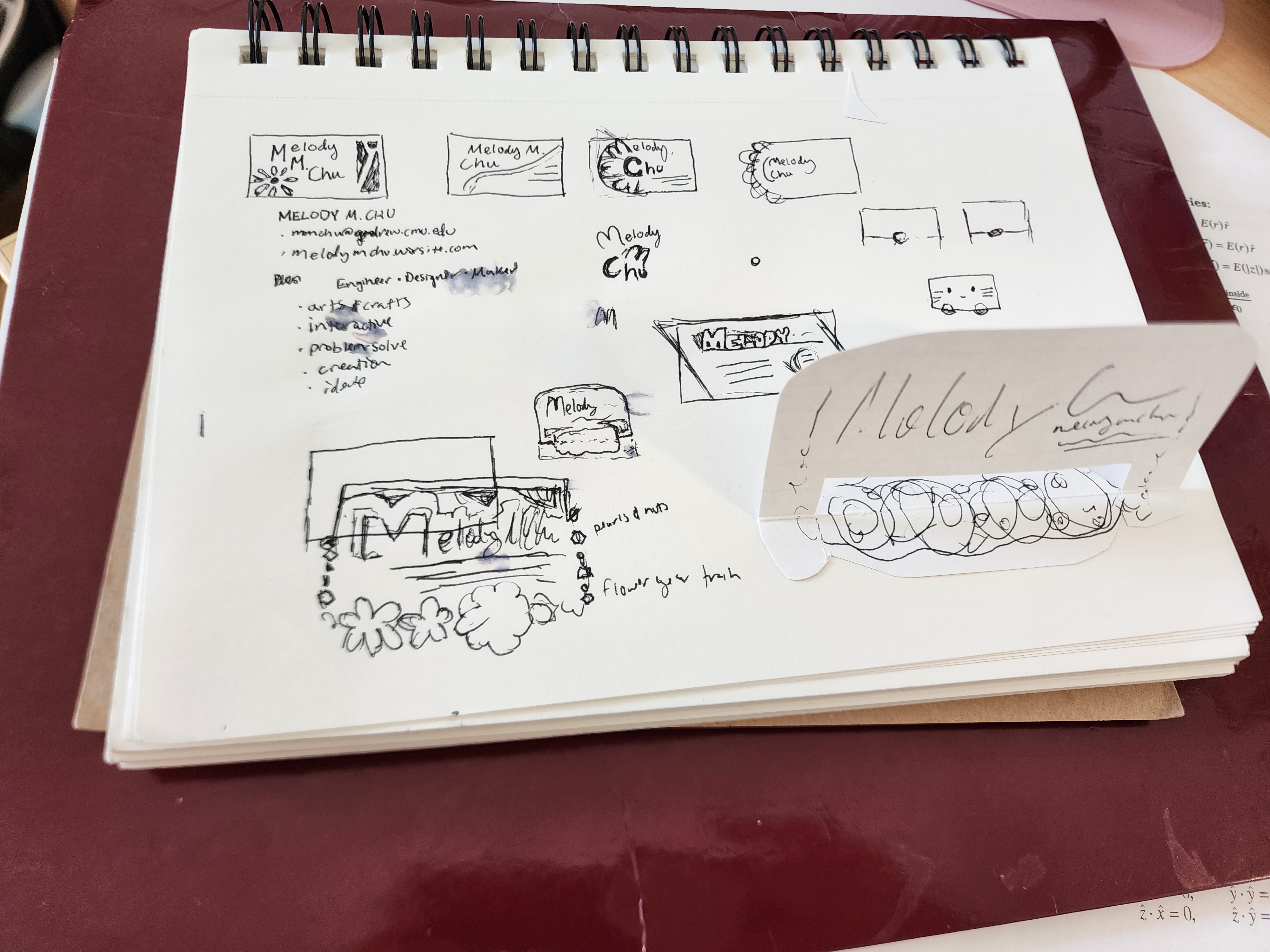 Sketches of Business Card Ideas